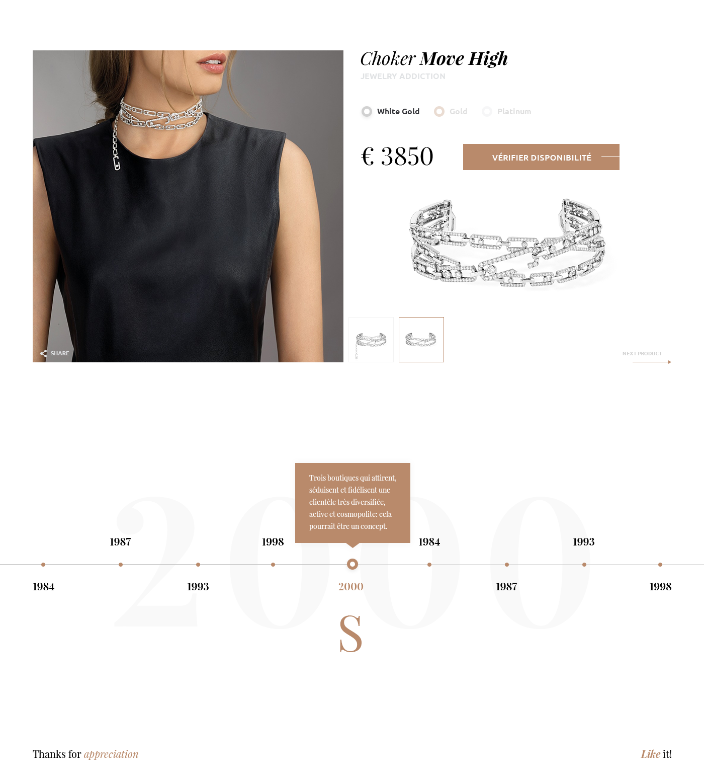 ux UI shop e-commerce jewelry black gold luxury