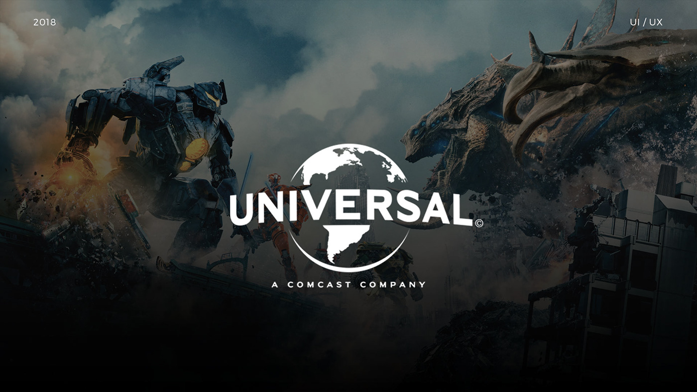 universal UI&UX   design visual movie black blue app design