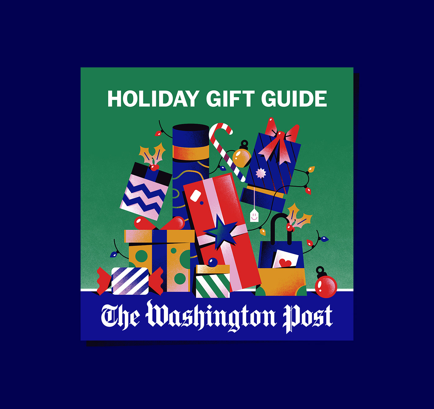 xmas Christmas Holiday Season winter present gift the washington post newspaper Editorial Illustration journal