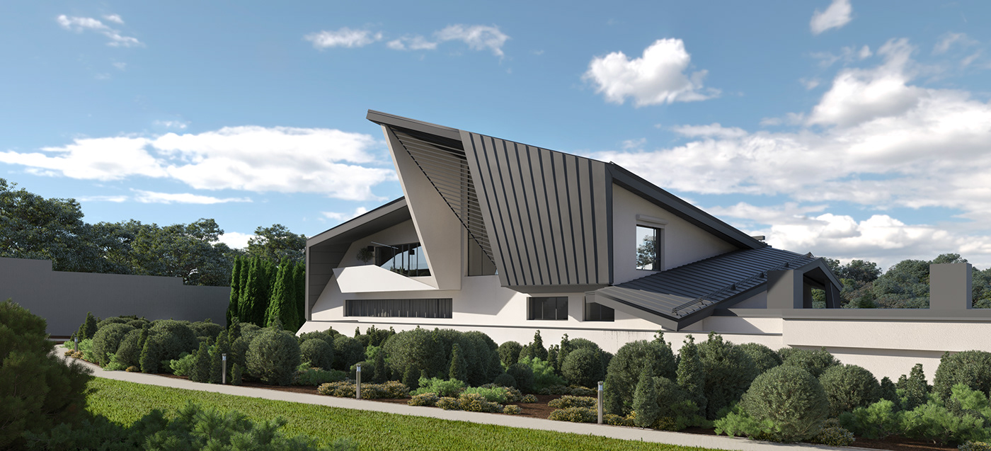 3dsmax 3dvisualization architecture coronarenderer exterior photoshop Villa vray