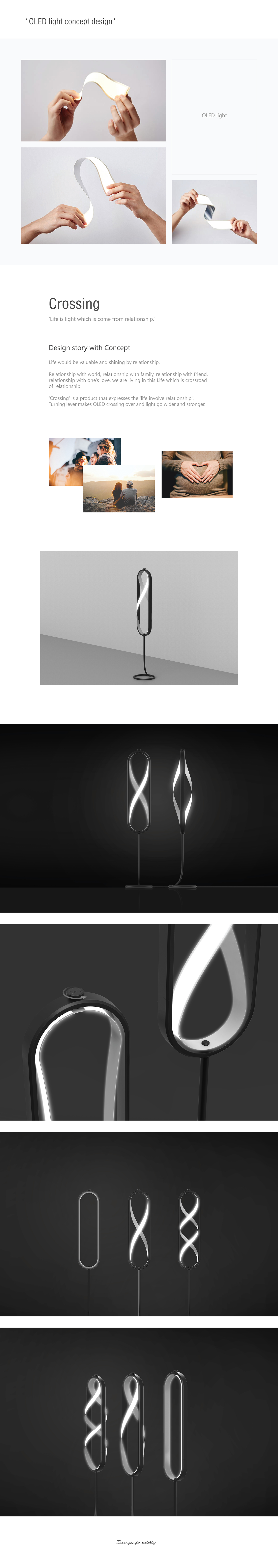 product design  light design OLED Light Industrial Deisng light design crossing concept LG OLED