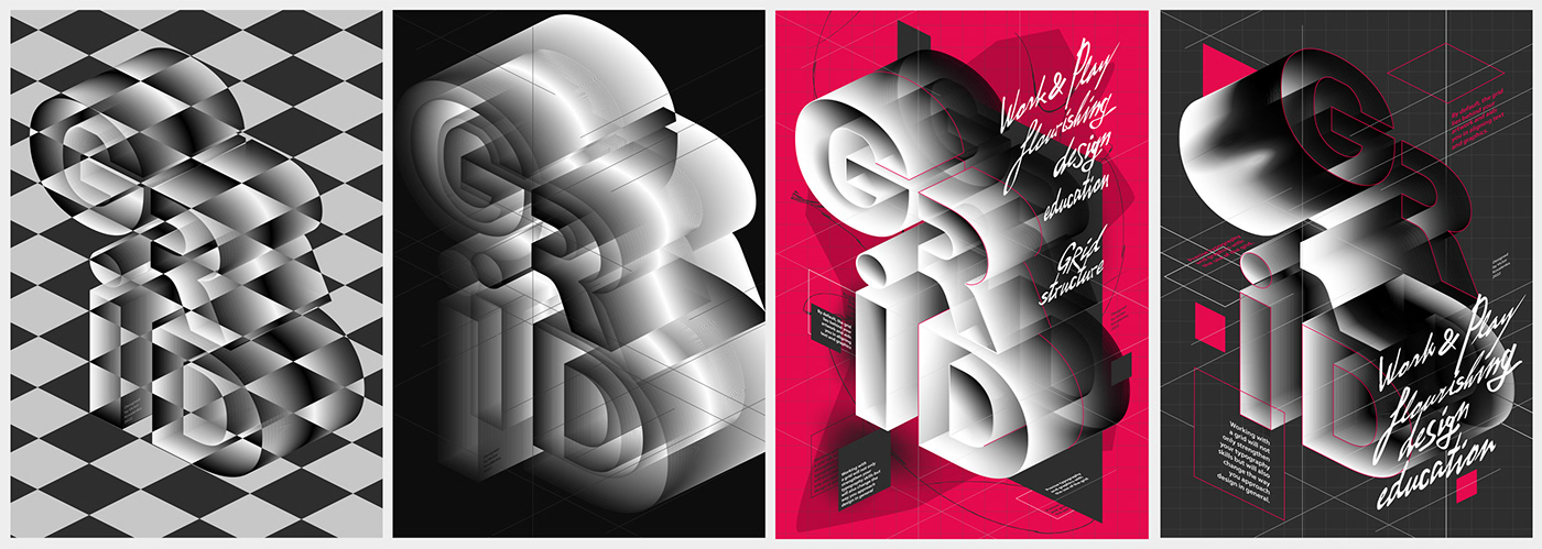 adobe illustrator Education girona grid Isometric plakat Poster Design spain typography   victor surreal kovalenko