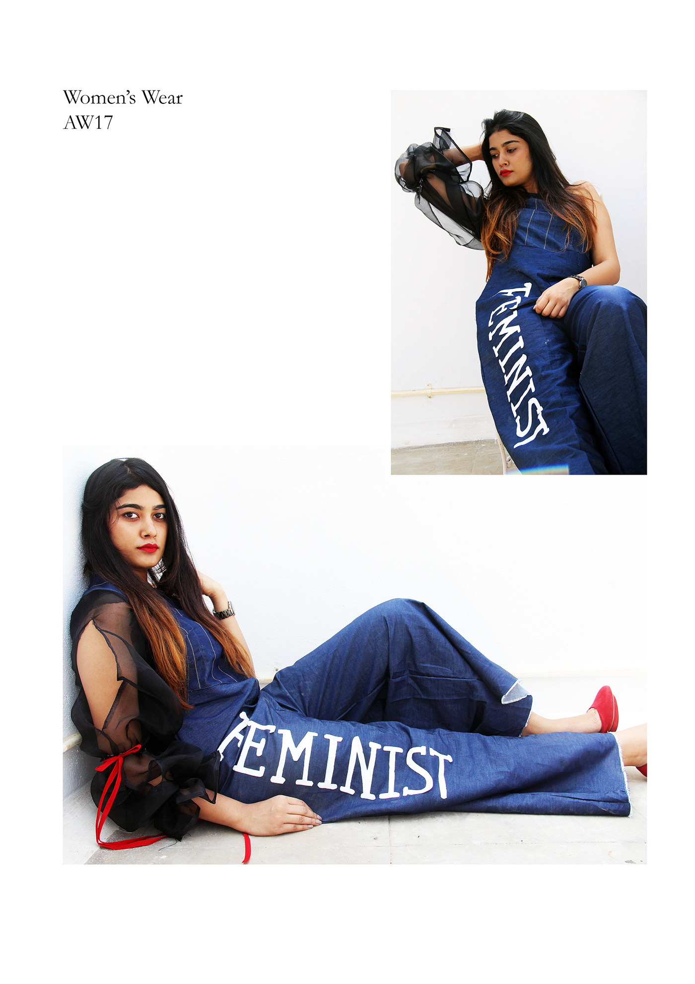 fashion styling Photography  fashion design denim fashion feminism sloganeering bold sheer fashion lookbook