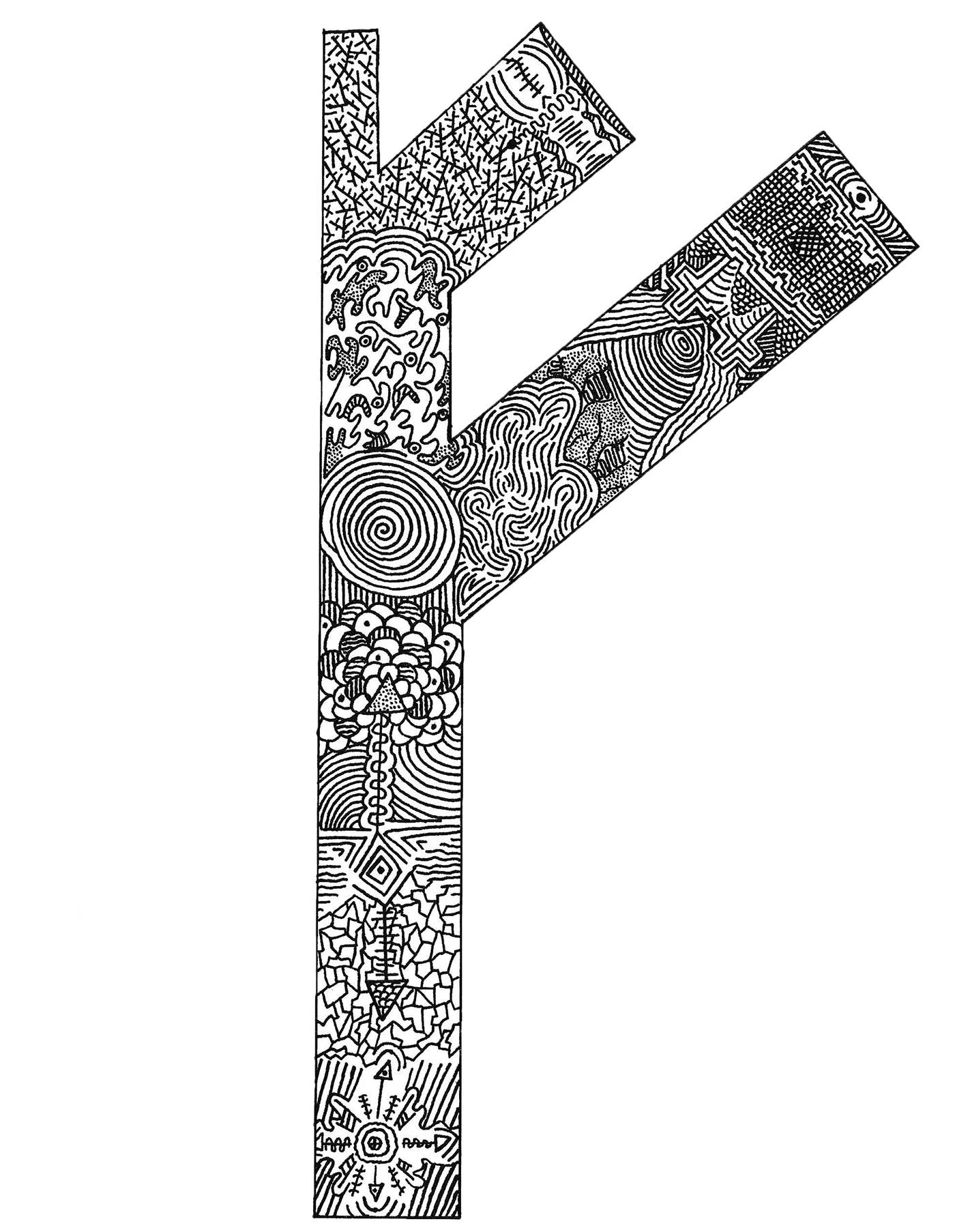 Adobe Portfolio Norse mythology design detail hand drawn runes Room 559