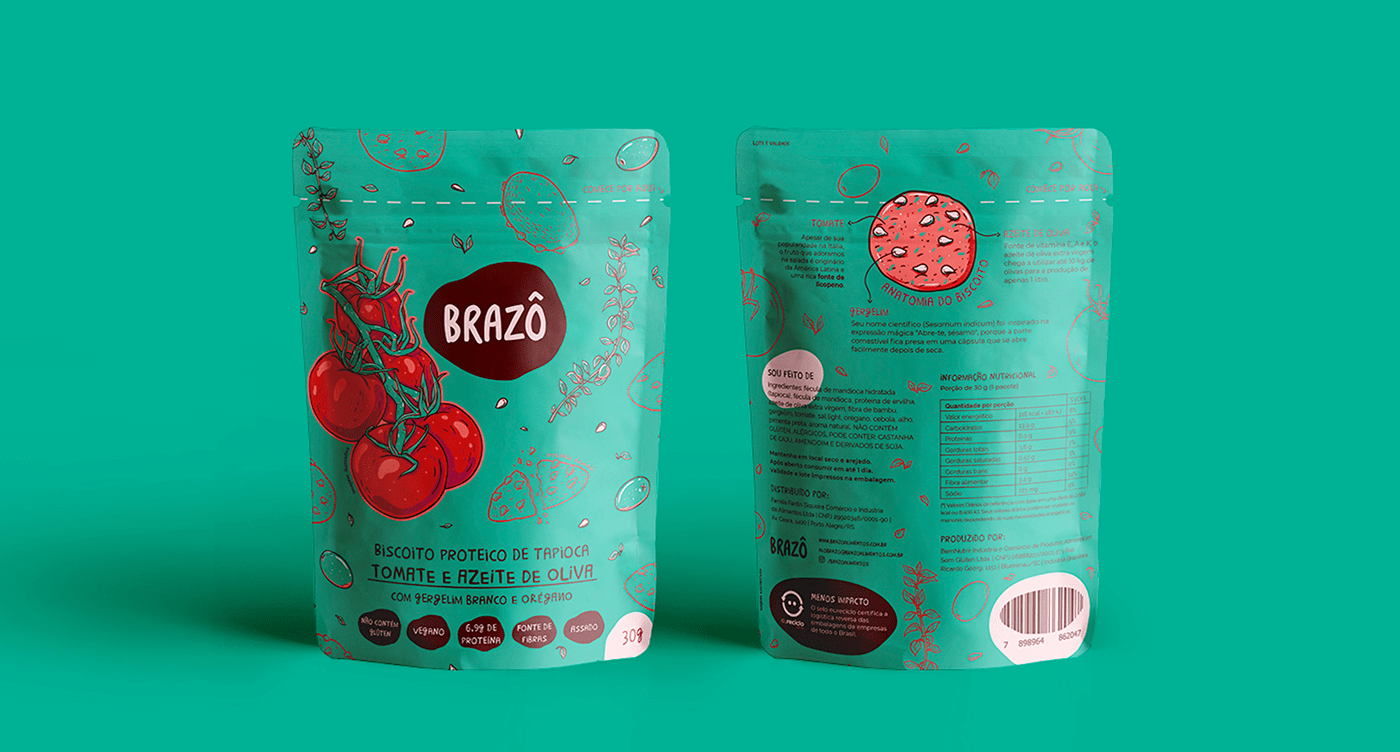 branding  Brazil Food  graphic design  ILLUSTRATION  natural Packaging snack vegan #brasil
