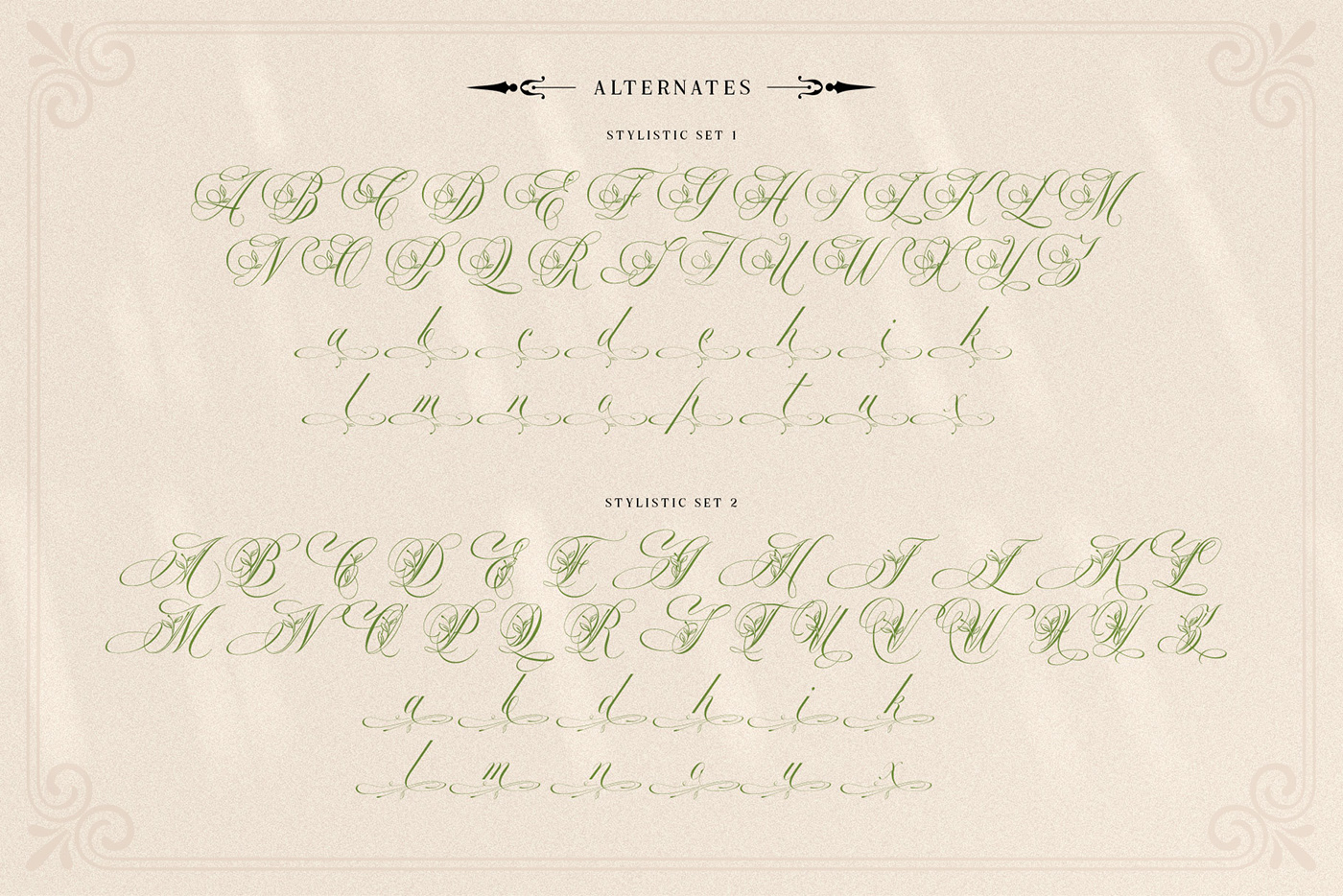 font green leaf Nature Script signature