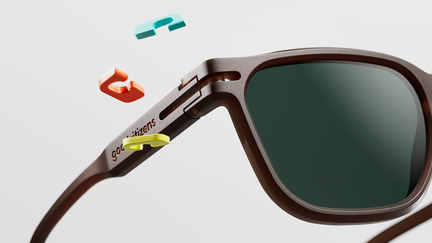 CGI 3D Sunglasses houdini simulation product animation  design RECYCLED Sustainability