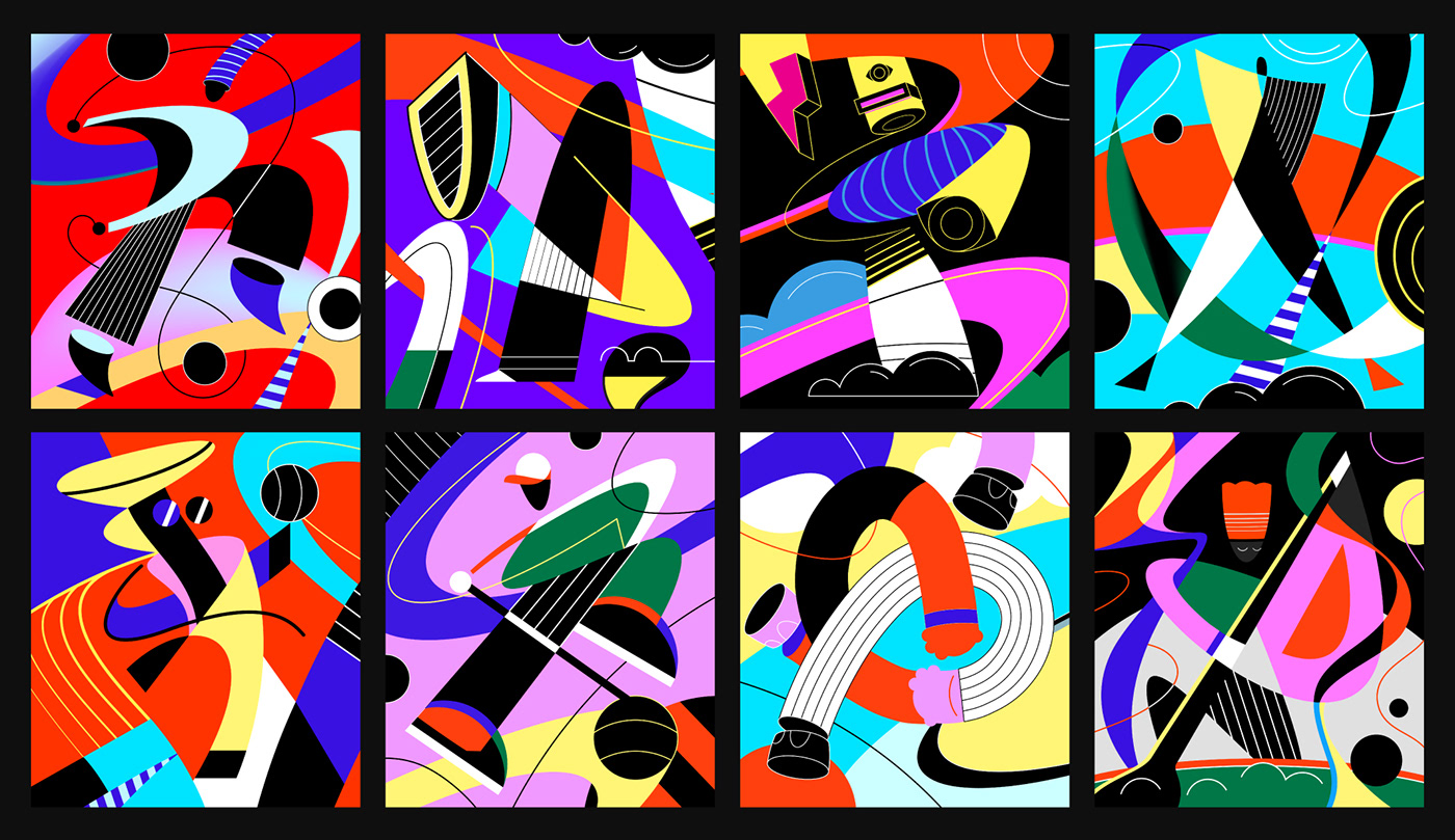 abstract art artwork Character color design flat ILLUSTRATION  minimal vector