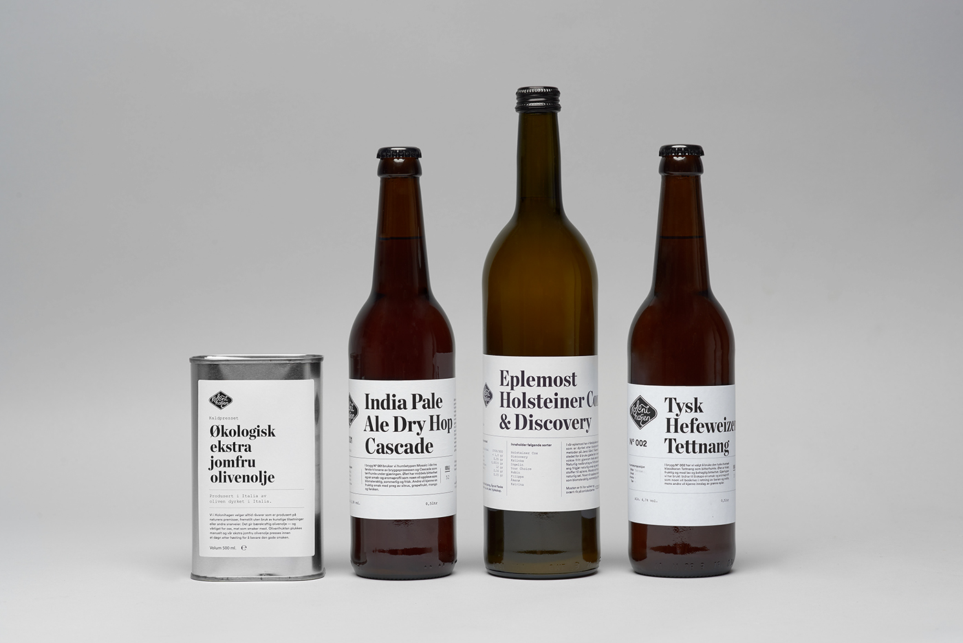 kolonihagen beer olive oil juice apple ecological bottle can