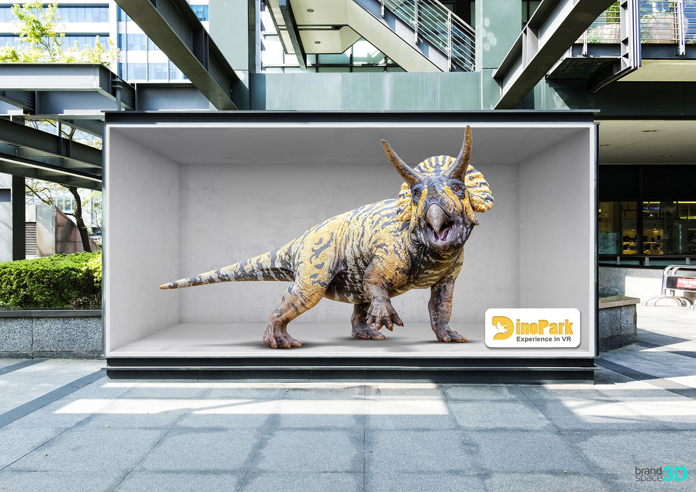 This is a 3D Billboard branding for DinoPark VR 3D Ad Campaign.