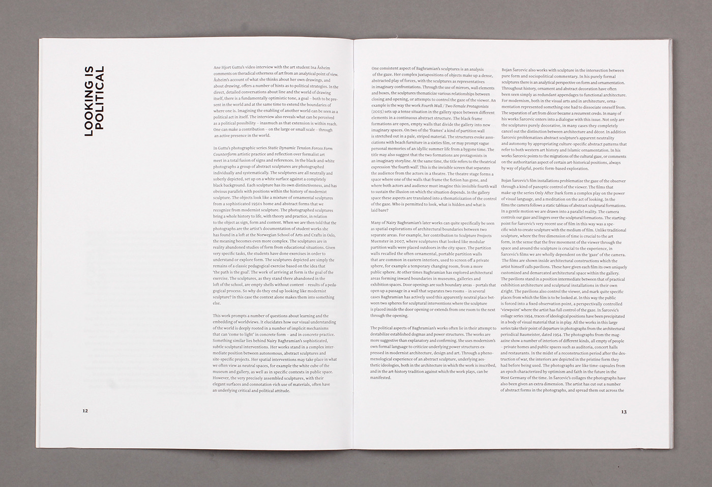 looking is political nairy baghramian book vertical horizontal concept