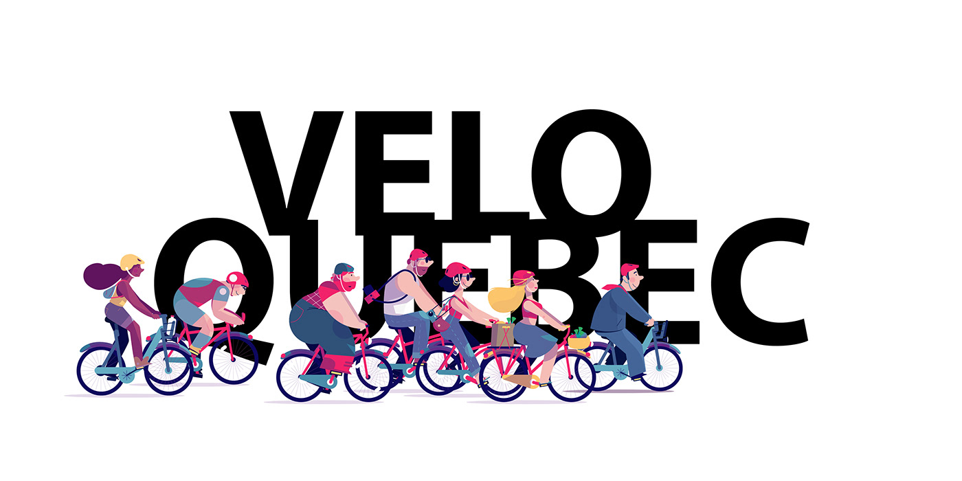 animation  Drawing  Cycling riding Canda Quebec Advertising  Illustrator design Behance