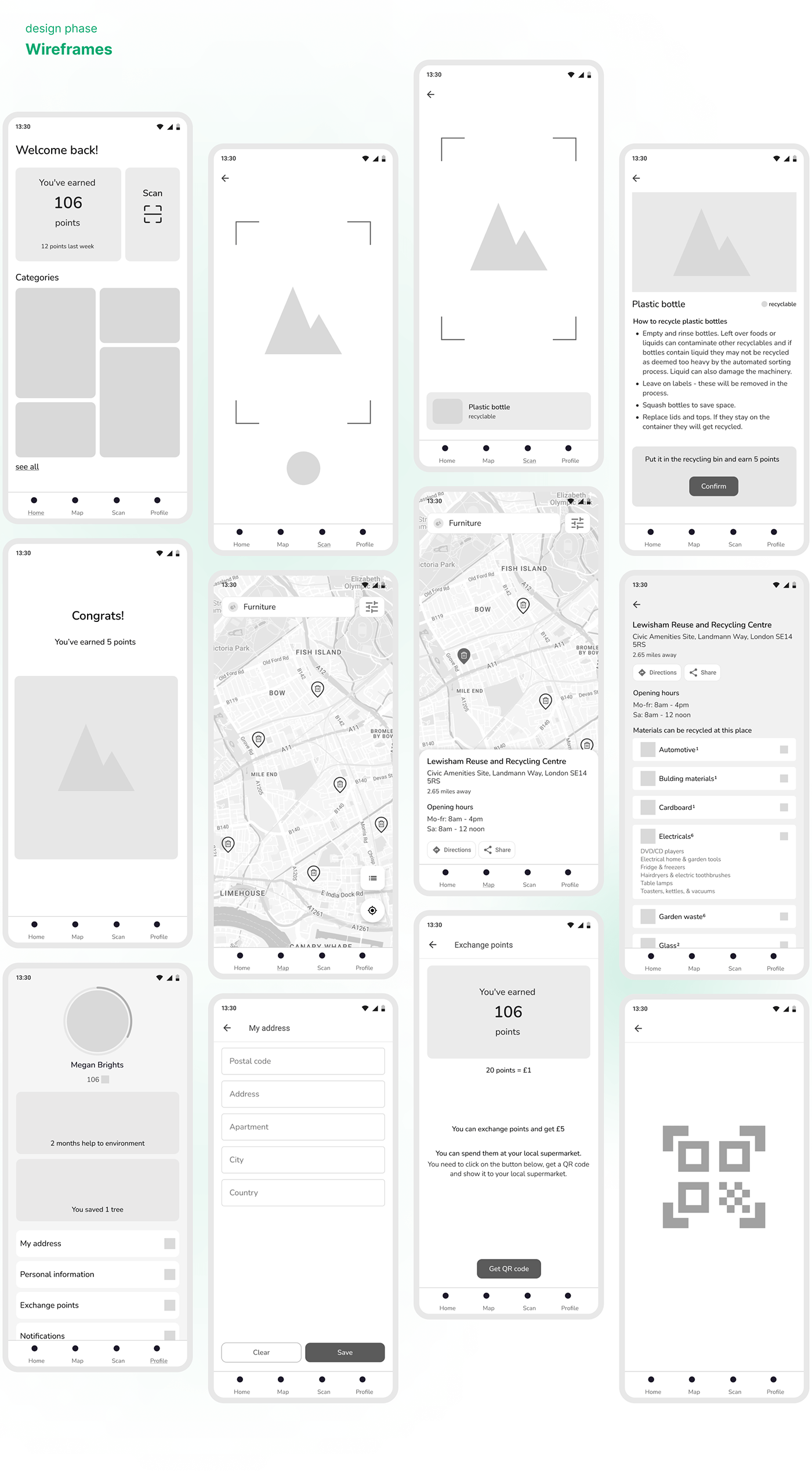 app Ecology environment recycle recycling UI UI/UX ux