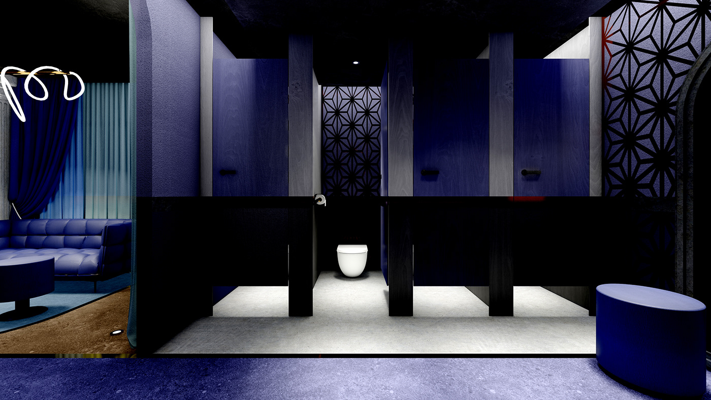 Bar Design nightclub design Cafe design interior design  lounge design Lighting Design  Game room design 3d Visualisation 3D Visualization Toilet Design