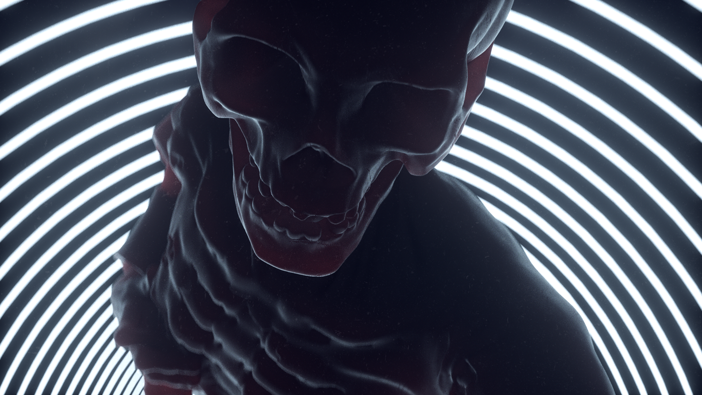animation  3D video motion graphics  music video music 3d animation skeleton dark