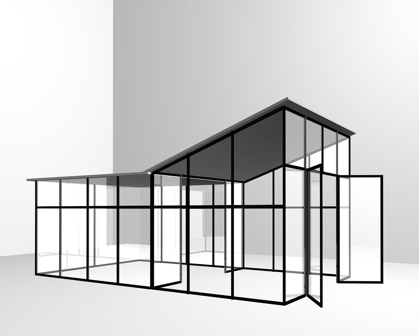 glass house interior design  architecture restaurant common area
