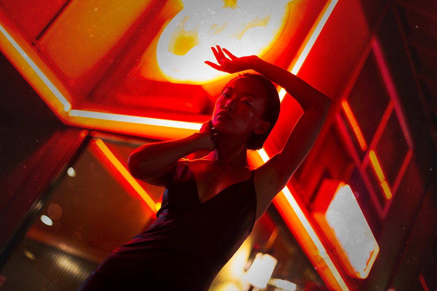 neon chinatown red color lights model asian