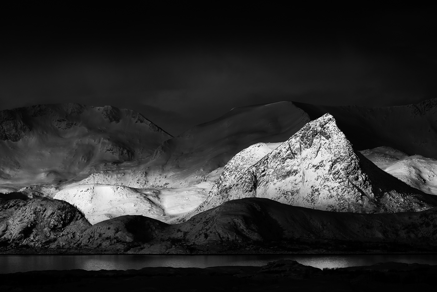 norway Landscape montain black and white Nature winter light lofoten