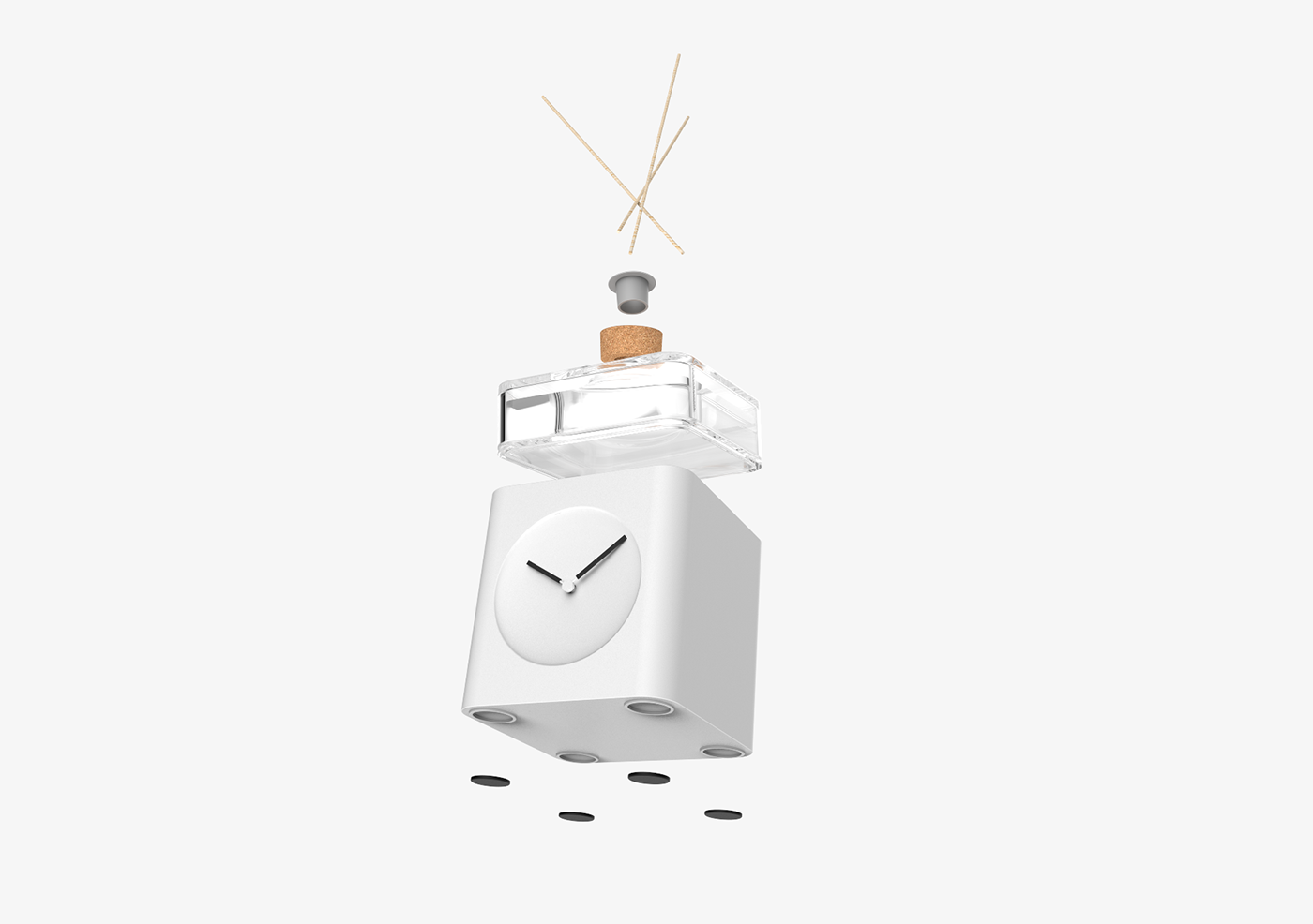 product clock diffuser desk time industrial simple productdesign industrialdesign Minimalism