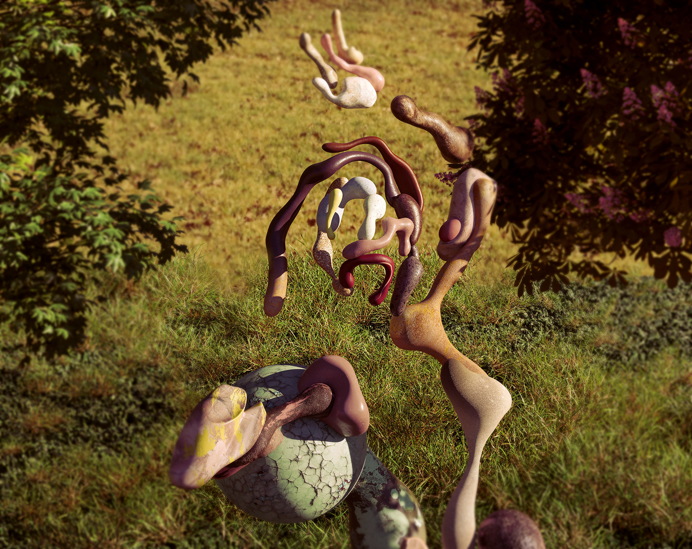 art contemporaryart CGI Nature figurative abstraction human 3D organic