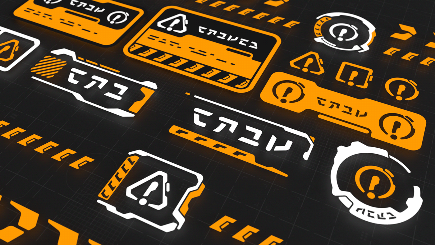 Cyberpunk danger decal sci-fi science fiction Scifi texture Warning icon set texture pack
