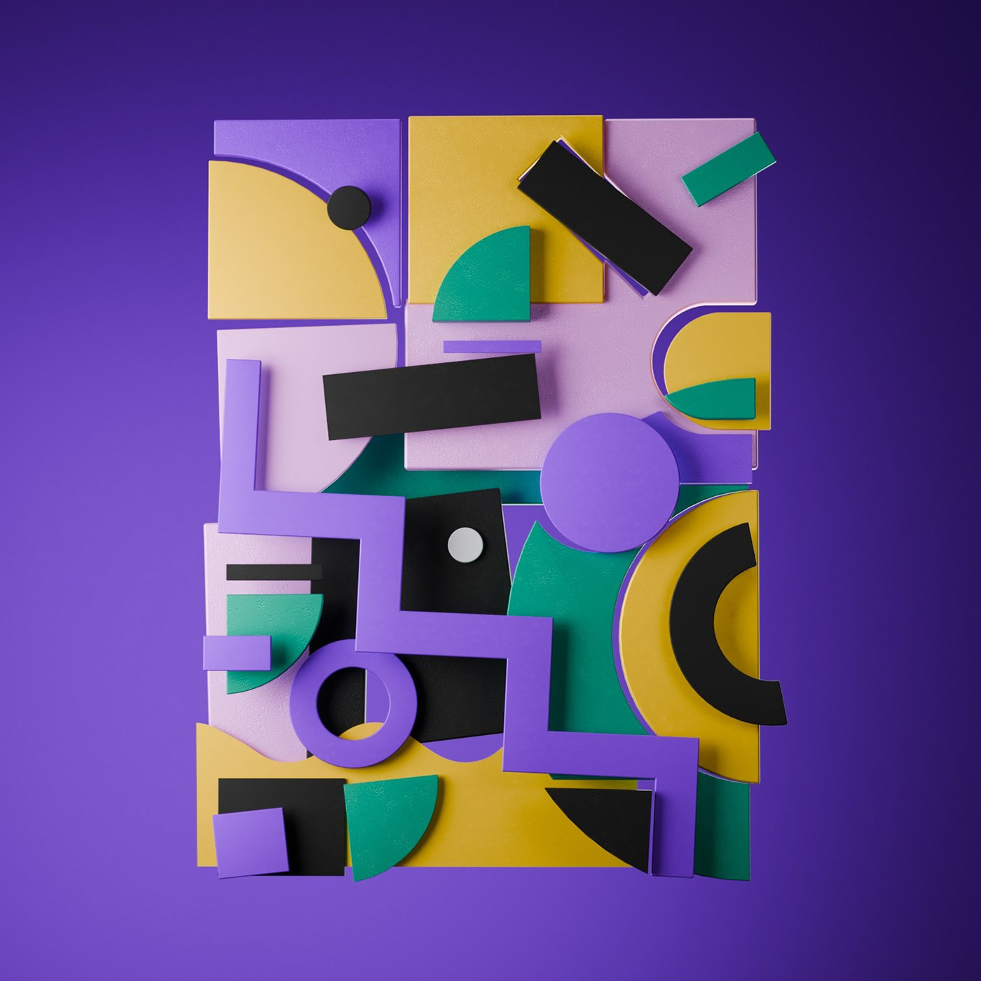 illsutration Digital Art  3D shapes geometric modern color abstract art