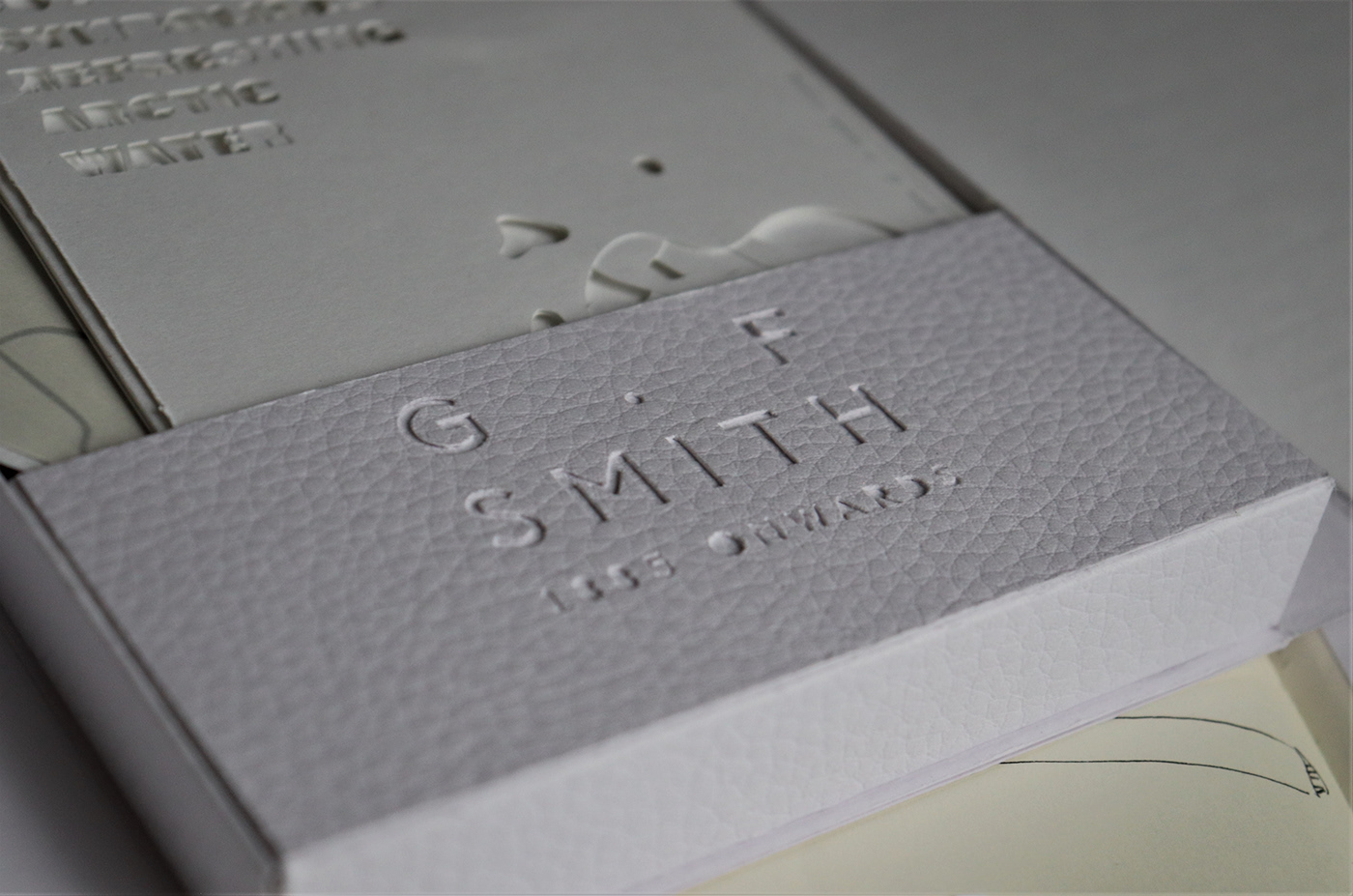 G.F Smith gfsmith packaging design paper paper craft Printing snowflake white on white