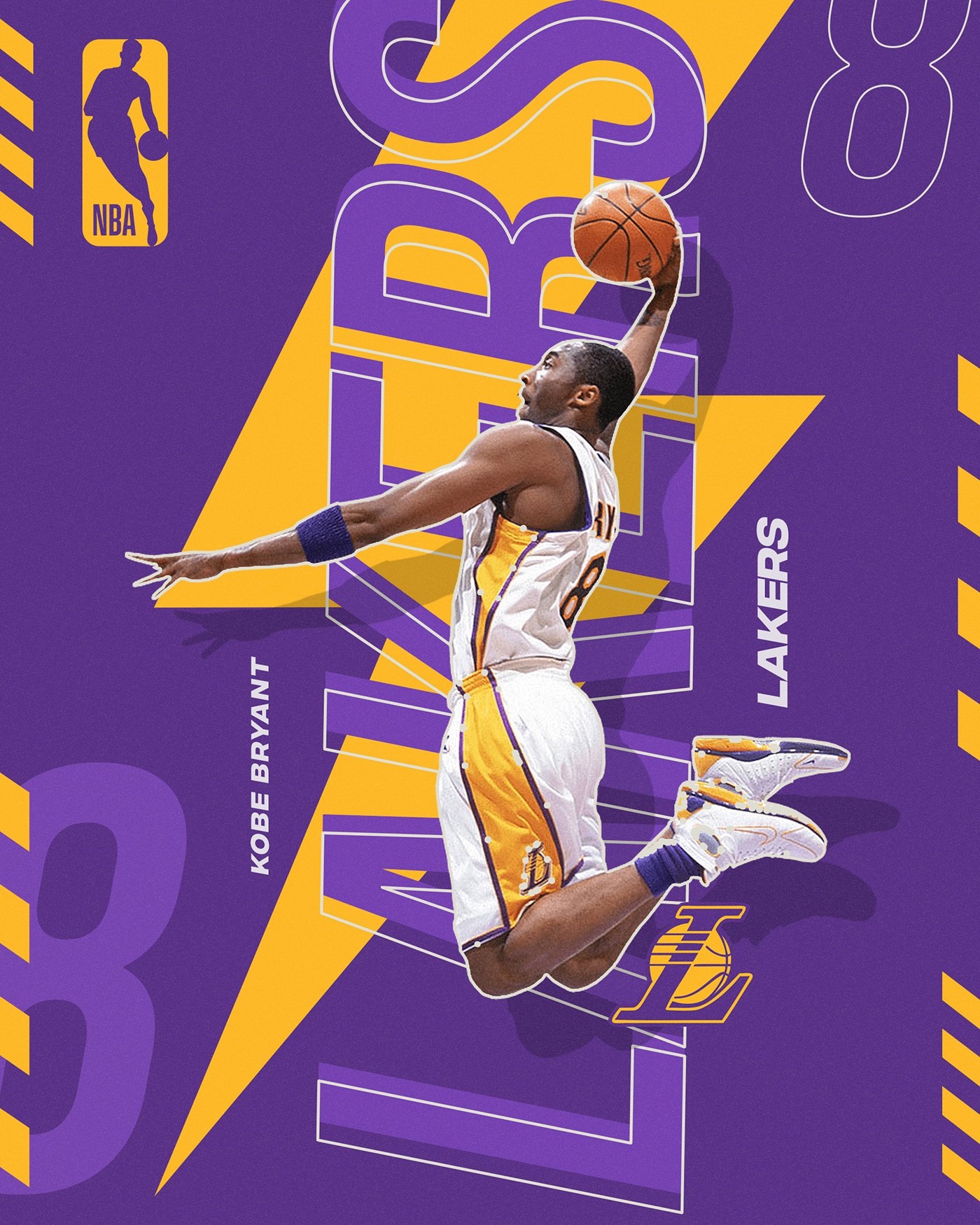 basketball NBA sports design Kobe Bryant Lakers poster photoshop