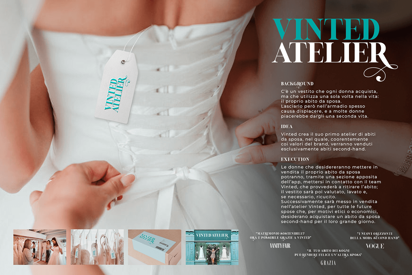 vinted WEDDING DRESS activation Advertising  atelier