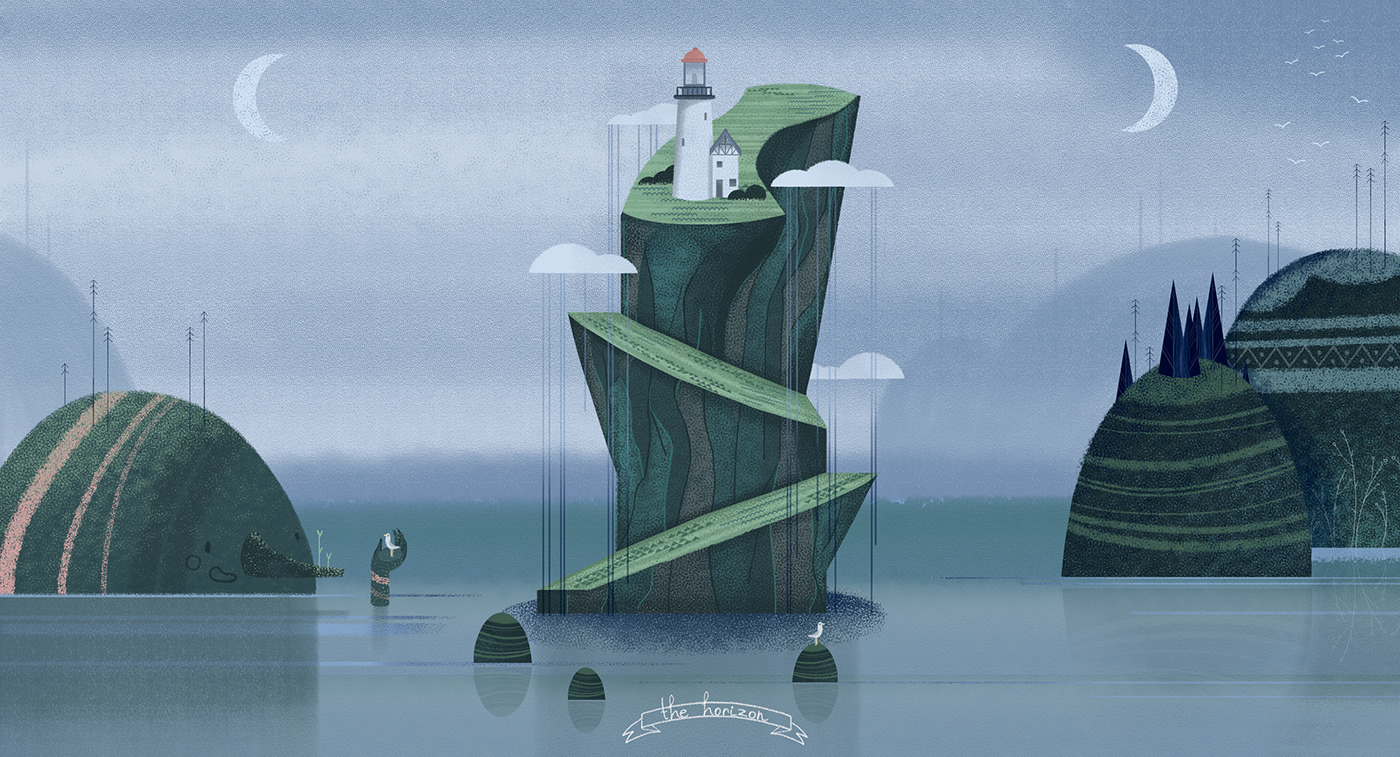 fairytale Folklore game IIlustration Island lighthouse Magic   Nature sea