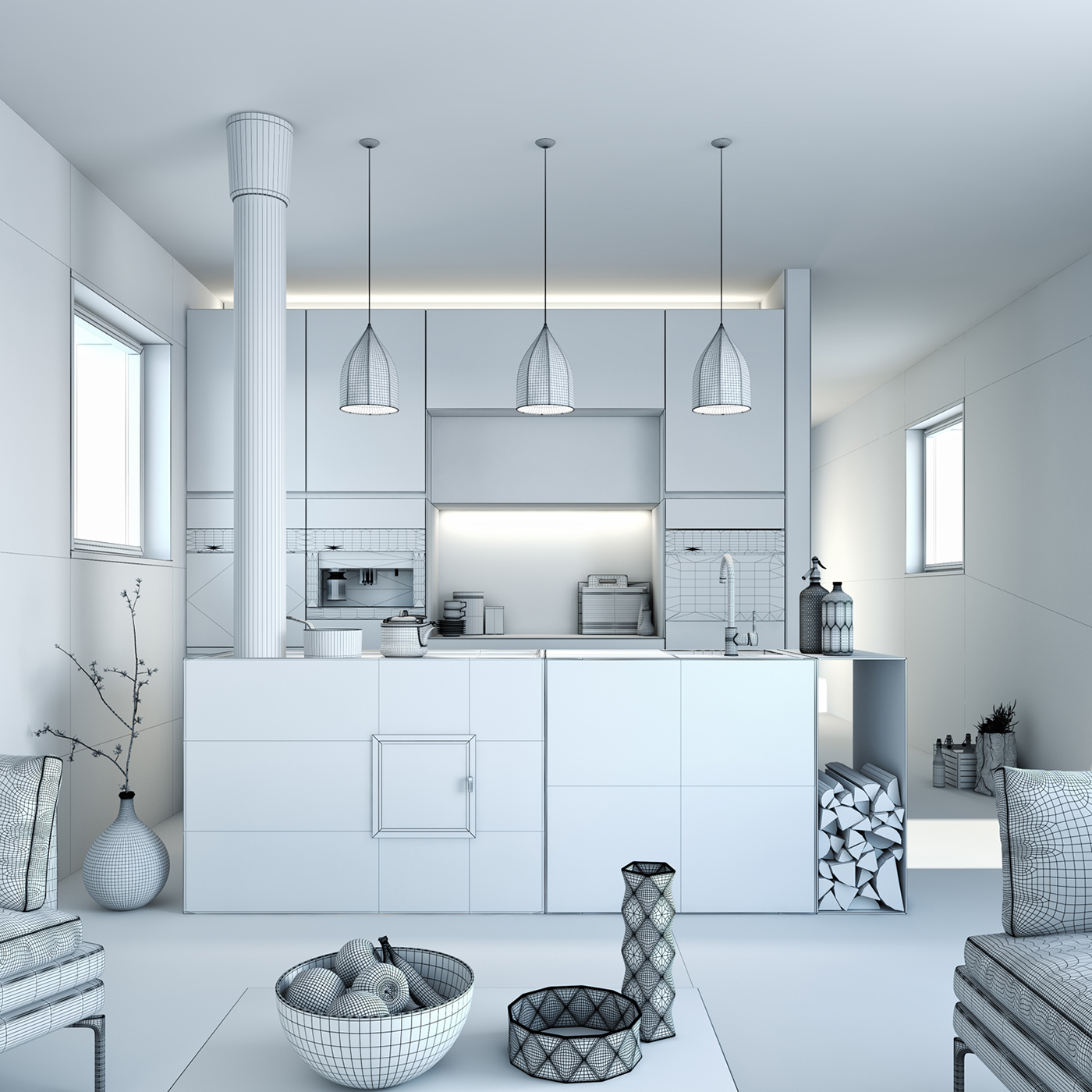 architecture Interior design miele minimalistic kitchen concrete wood