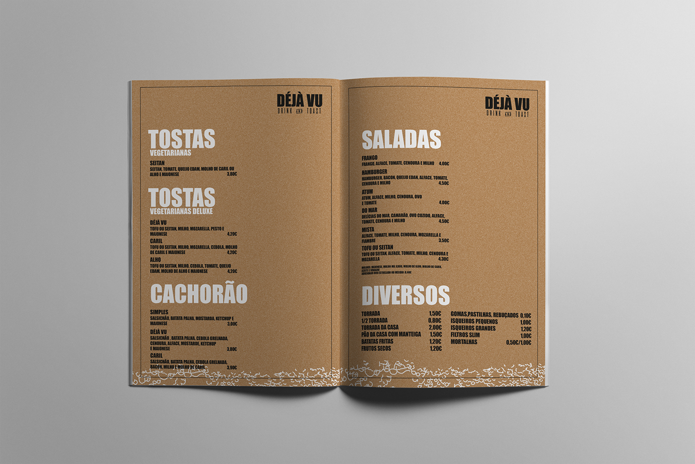 Packaging graphic design  editorial design  branding  logo menu take away HAMBURGERS bar Deja Vu