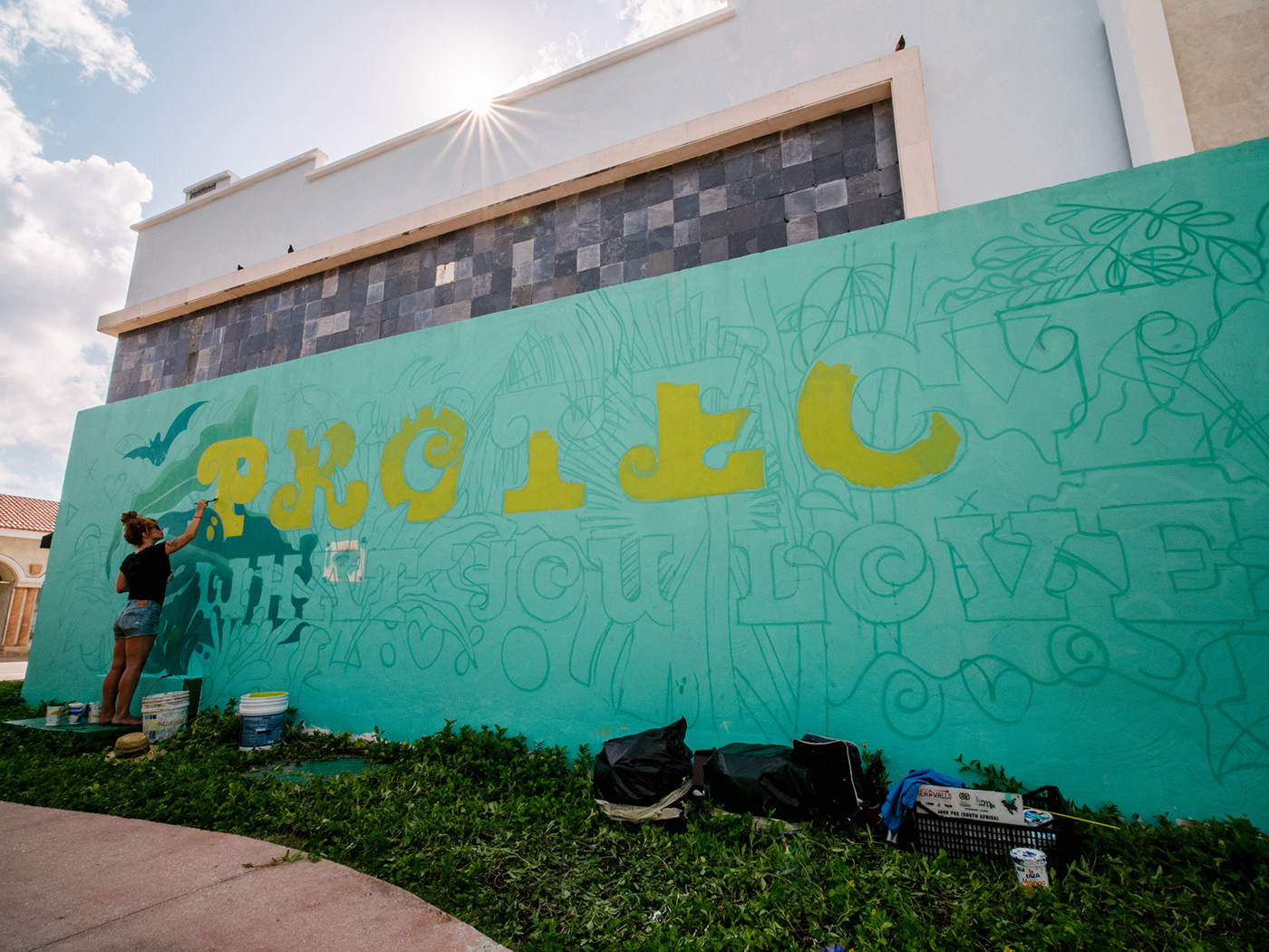 sea walls Mural mexico Street Art  lettering type conservation