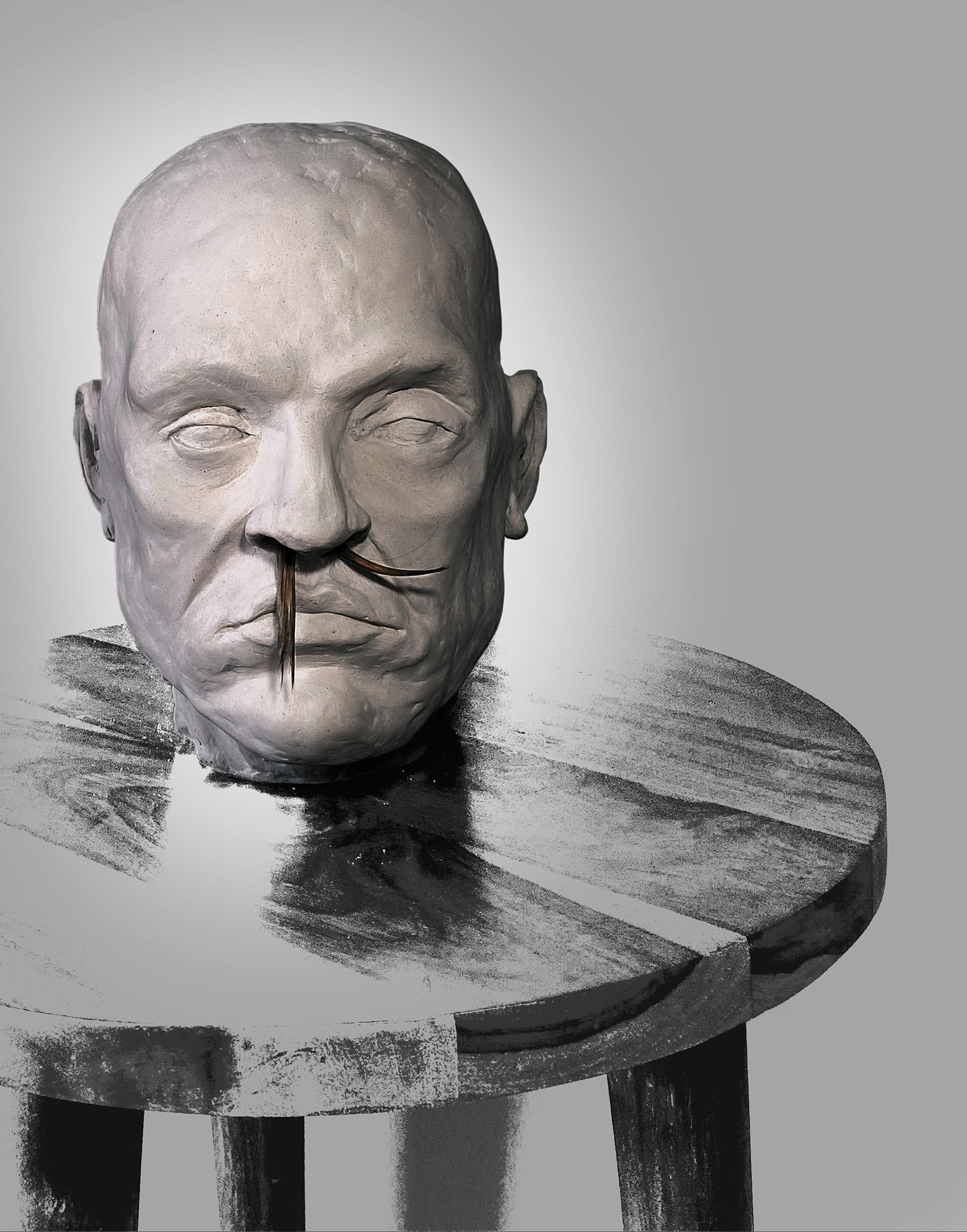 3D model head massart sculpture student