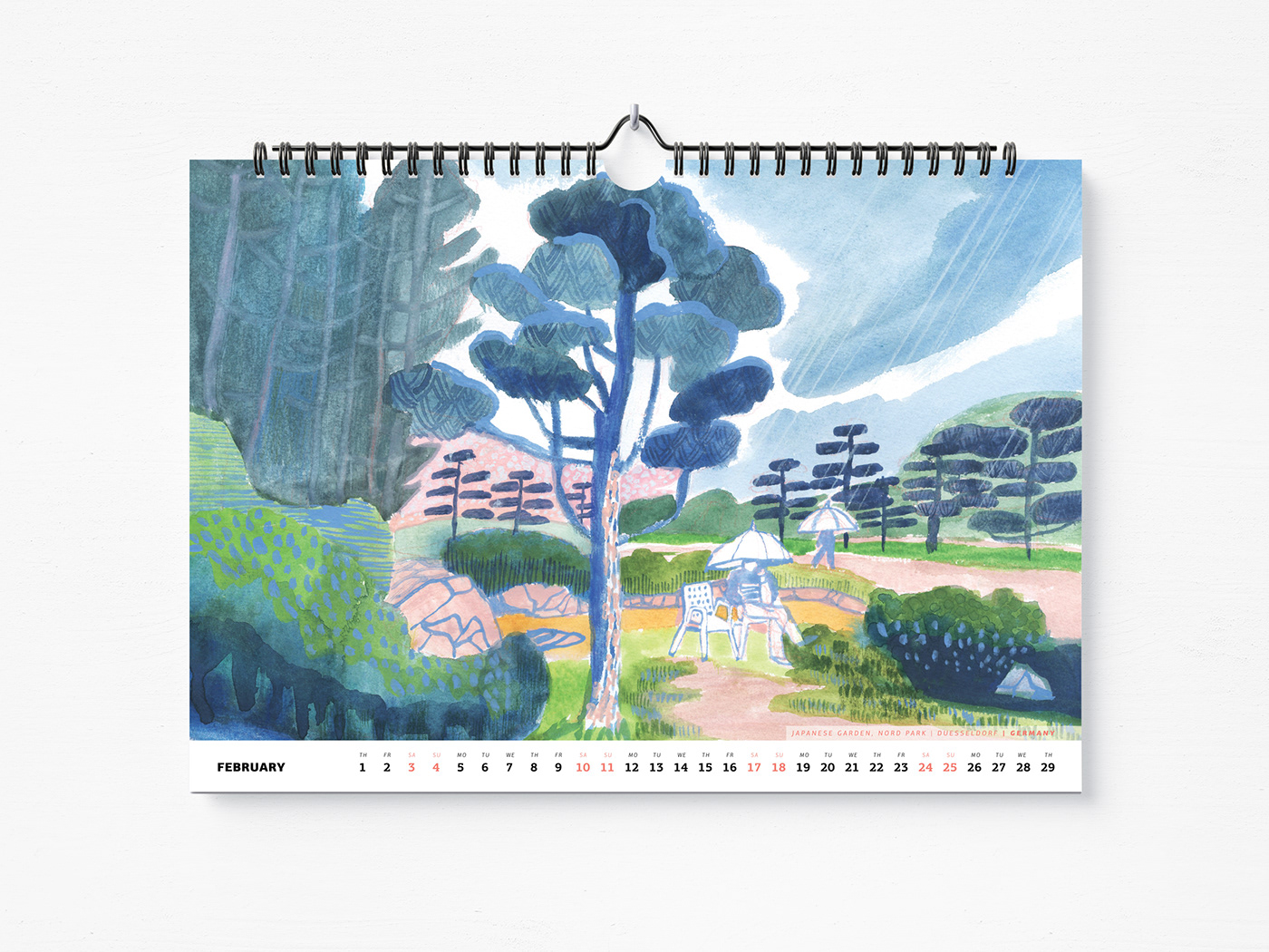 calendar design calendar2024 illustrations artwork artist printed illustration art Drawing  painting  