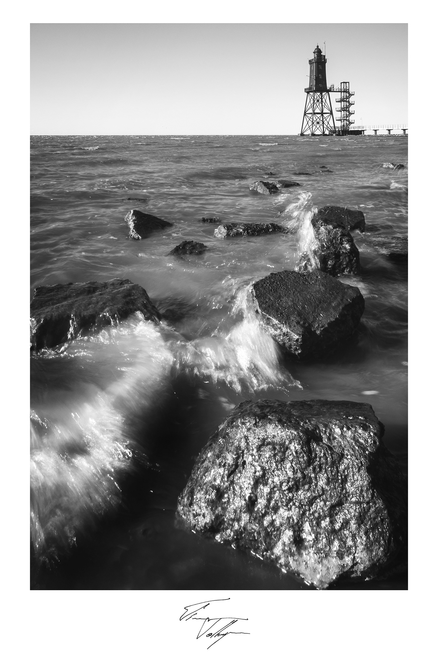 beach blackandwhite composition goodweather Landscape lighthouse Obereversand rocks seascape