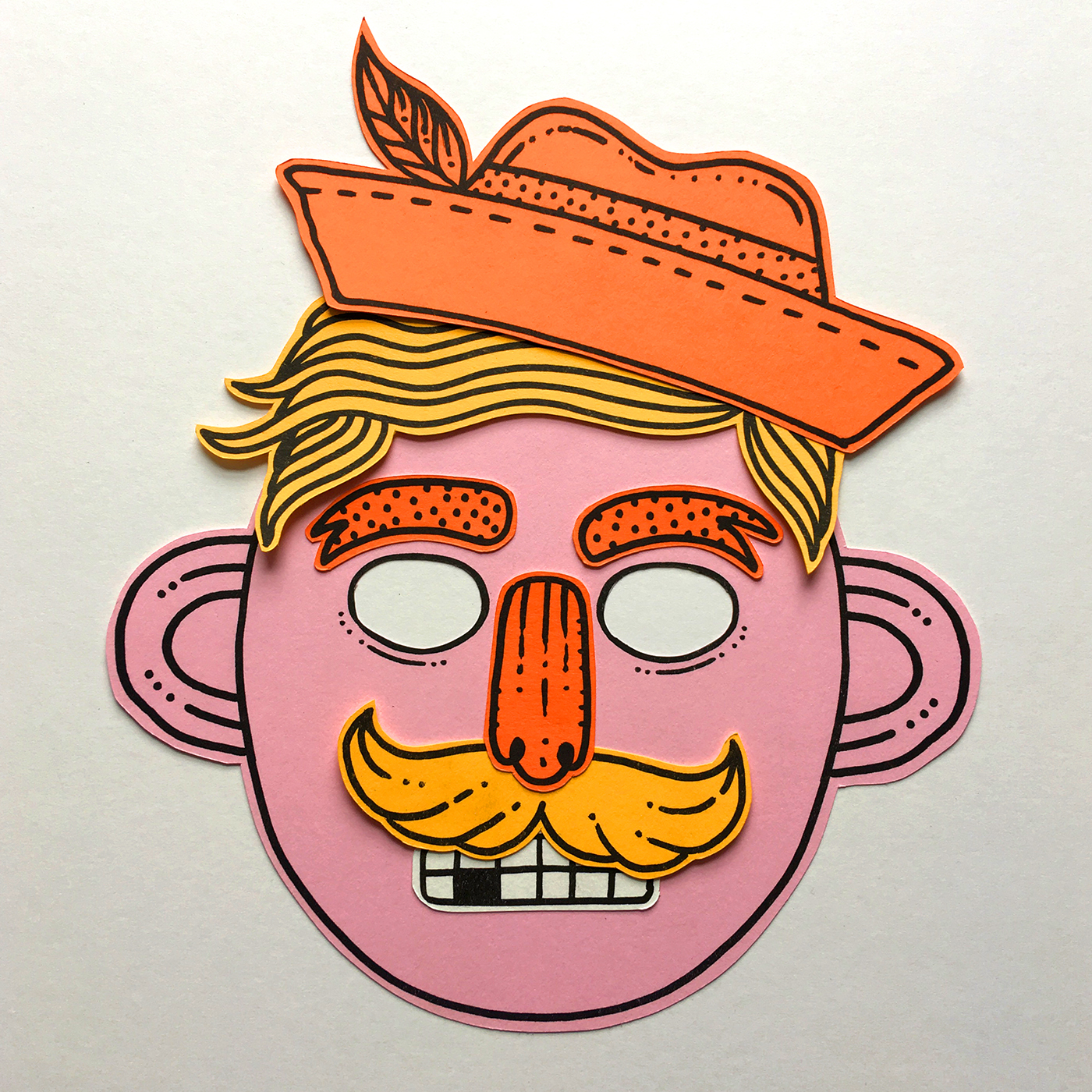 children craft making Illustrator face mask caricature  