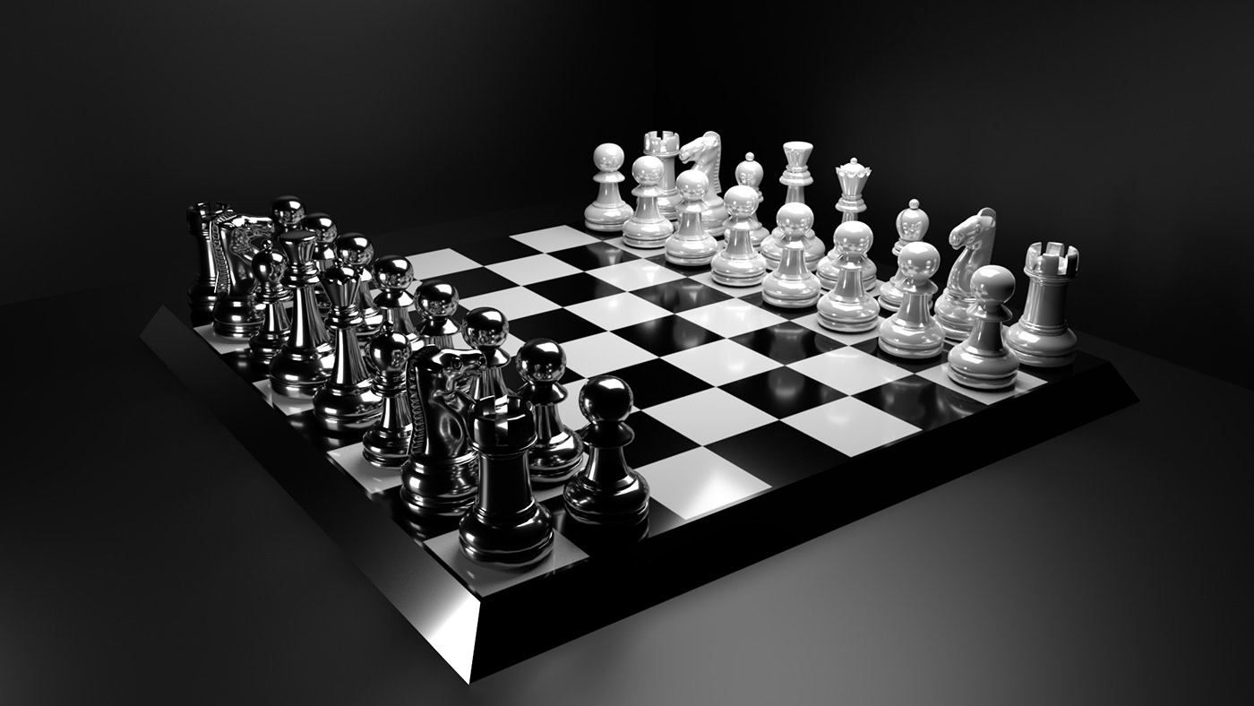 Board game light model black chess Maya modelling Render White 3D 3dmodel