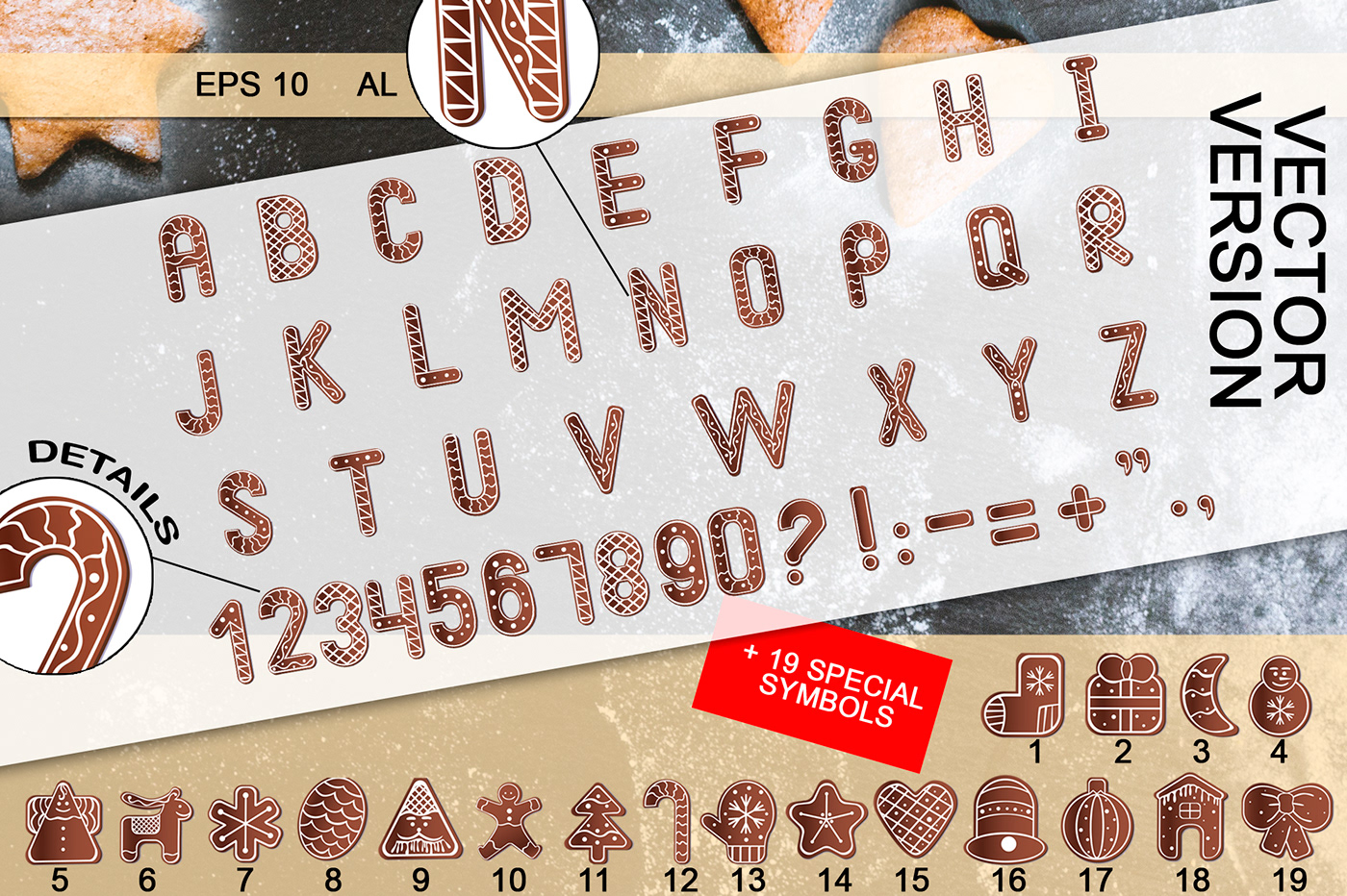 Christmas download font english font Gingerbread gingerbread font letters numbers punctuation