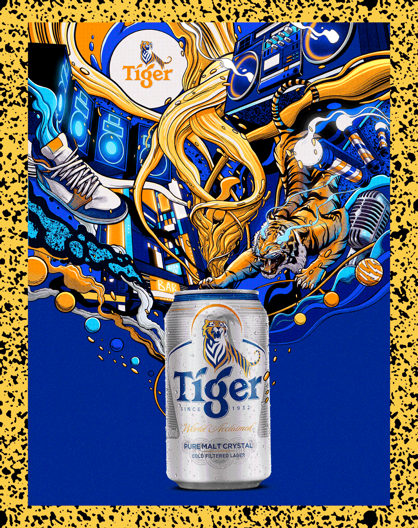 beer city energy flow movement music poster skateboard tiger wild