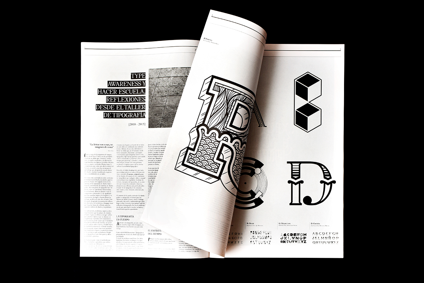 paper type tipografia design Ecuador letra catalogo Project numeral black white