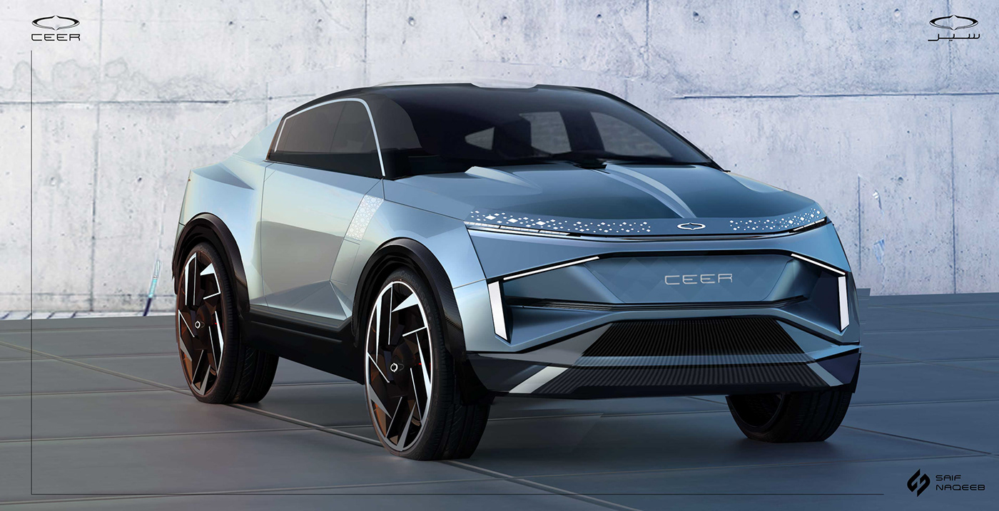 design Saudi Arabia Automotive design crossover concept car electric vehicle 3D Transportation Design