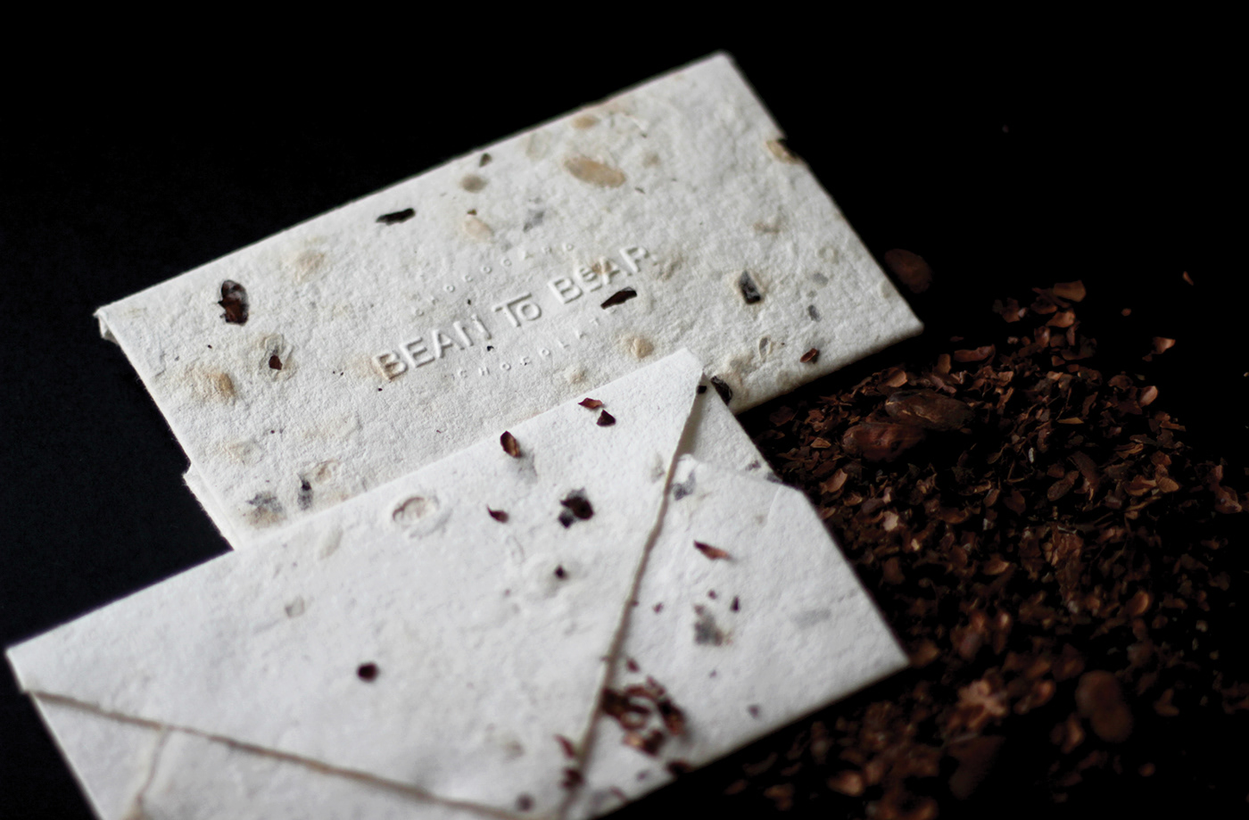 chocolate package moulded paper handcraft RECYCLED identity bean-to-bar environmentally friendly