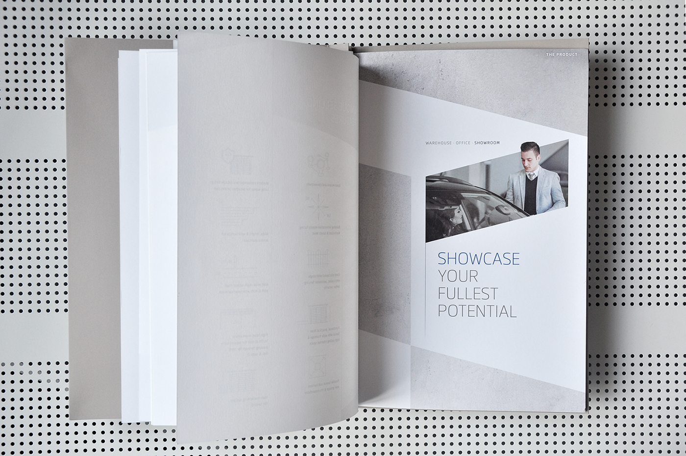 sales kit folder brochure Treatment format factory concrete