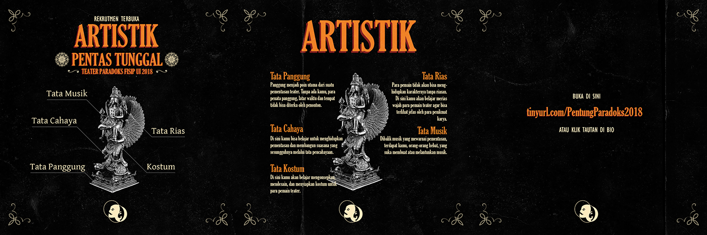 teater Pentas Airlangga Majapahit poster desain grafik artefak