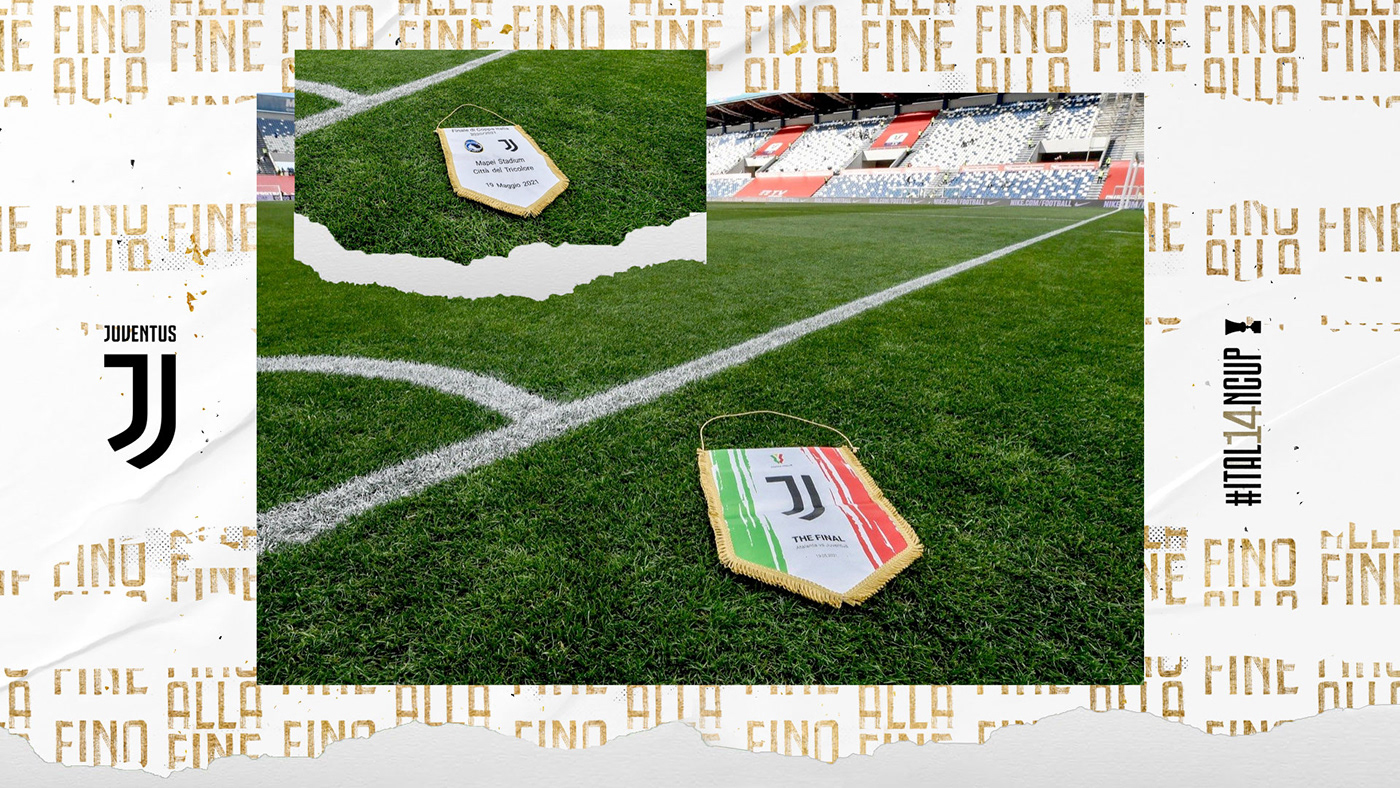 brand coppa italia flag football Juventus pennant Ronaldo soccer sports adidas