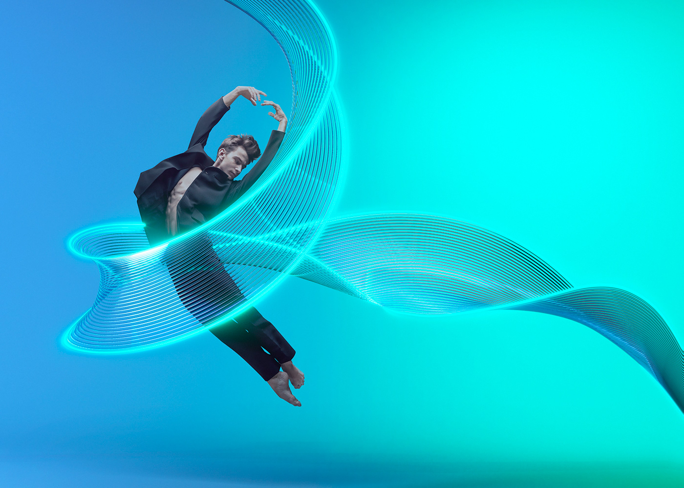 3D CGI DANCE   dancers jump neon sports stock studio colors