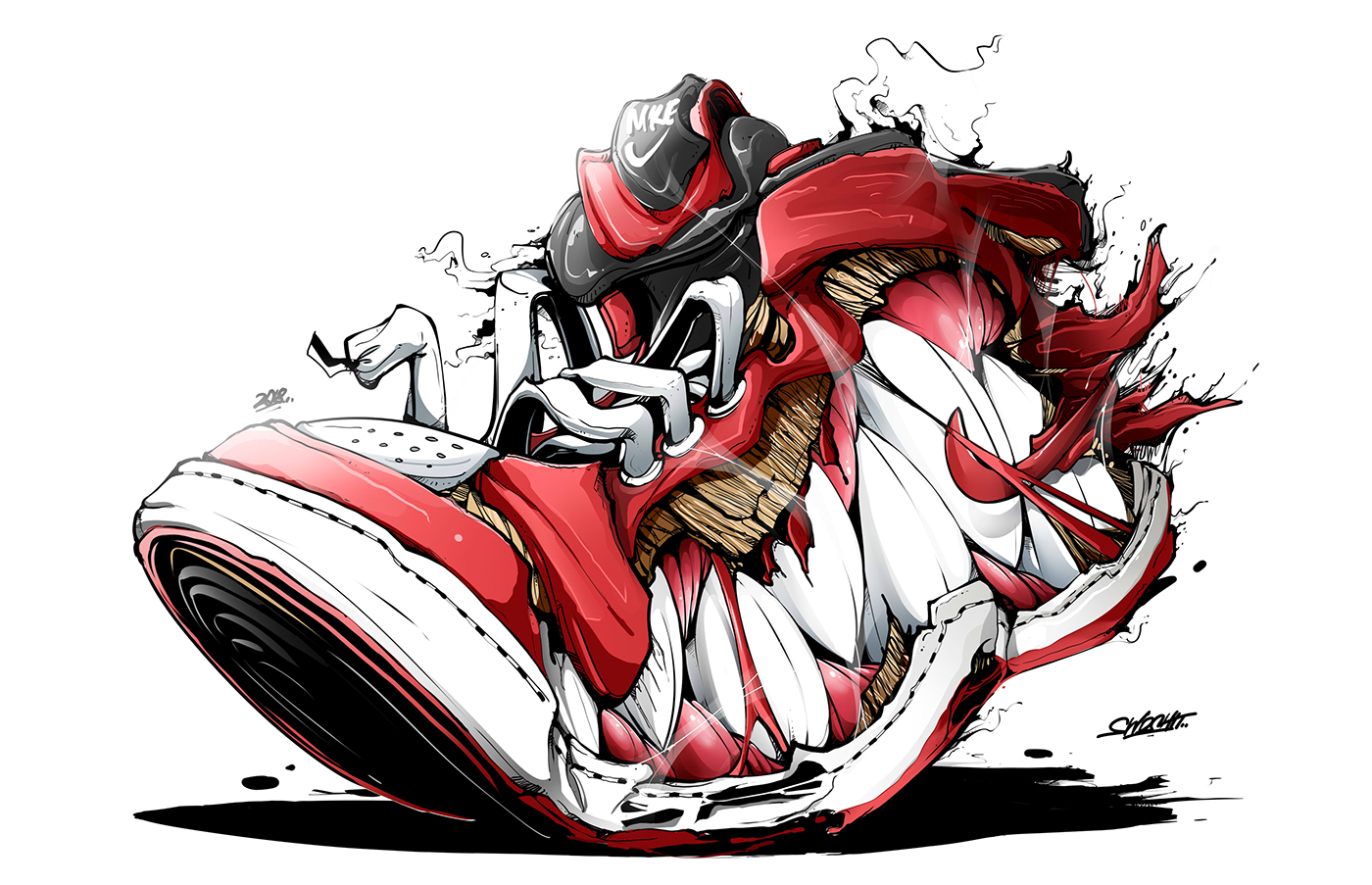art Graffiti Character Drawing  ILLUSTRATION  shoes monster airjordan Nike sneakers