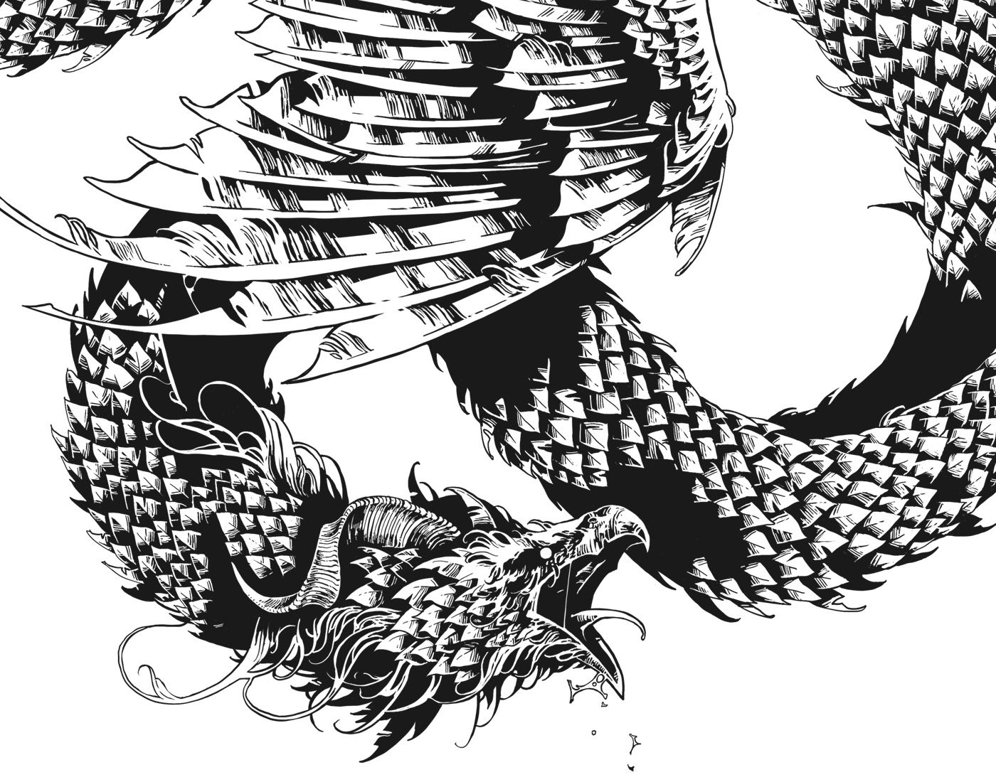 Ivan Belikov Procreate ipad pro Fantastic Beasts Bestiary creatures thunderbird zouwu occamy illustrations
