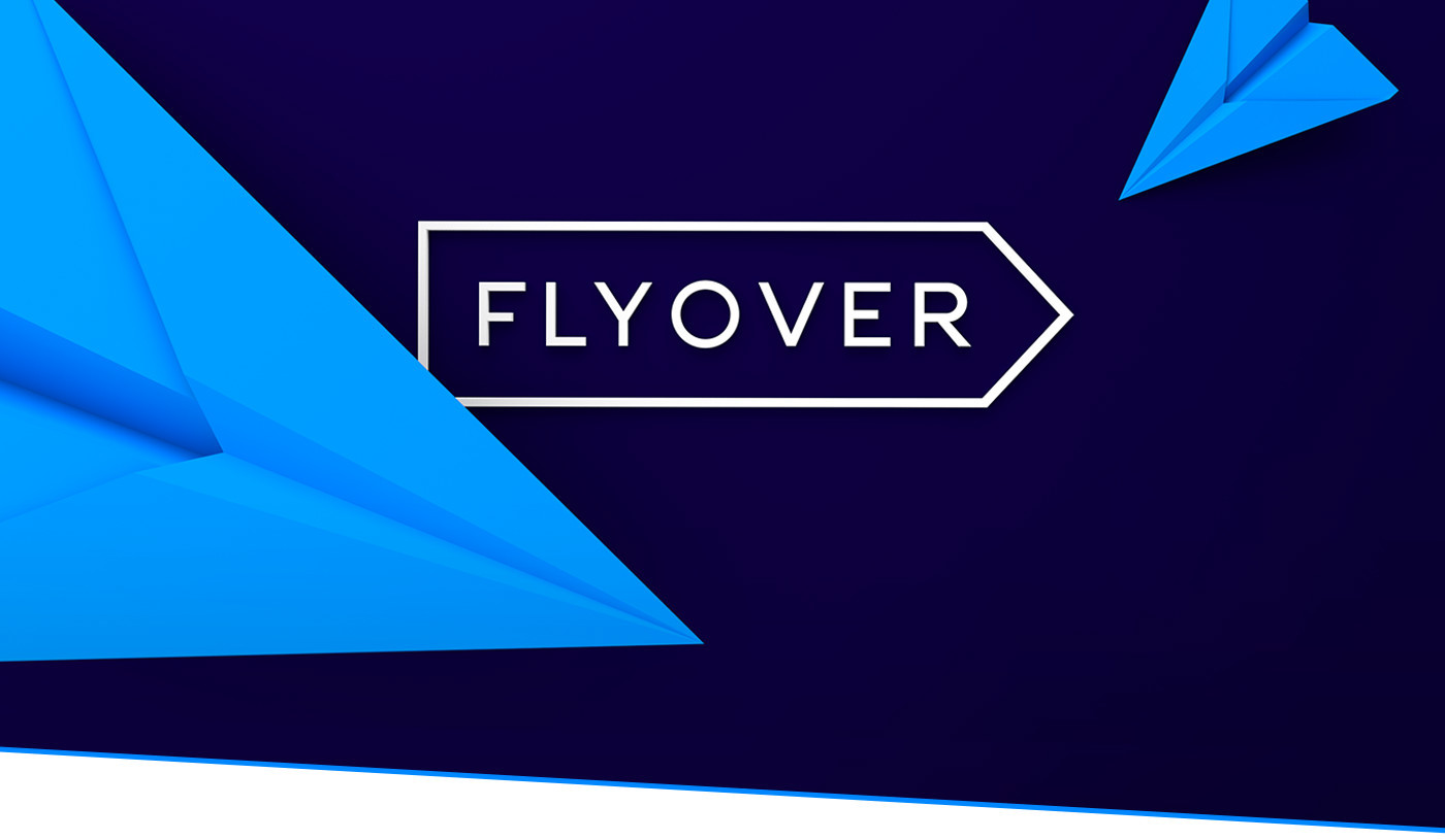 FLYOVER crowdflying crowd logo brand flight Fly over jazzy pro direction blue navy SKY Travel
